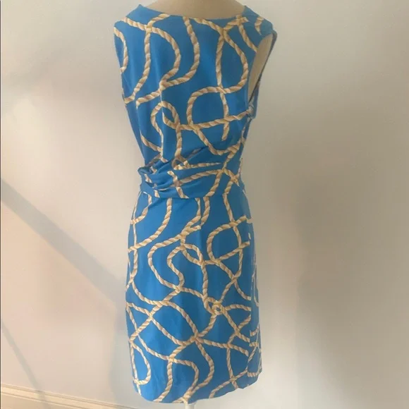J. McLaughlin Blue and Tan Rope Pattern Dress - Picture 5 of 6